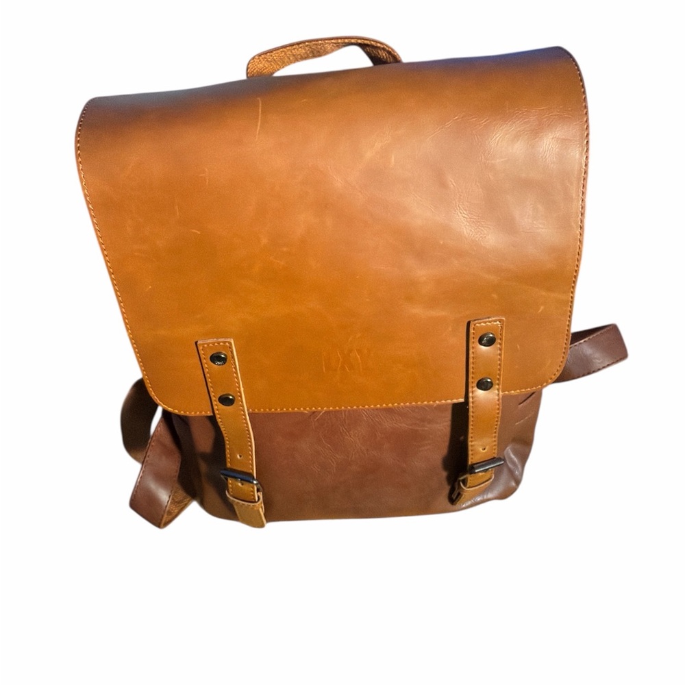 Classic Brown Vegan Leather Backpack